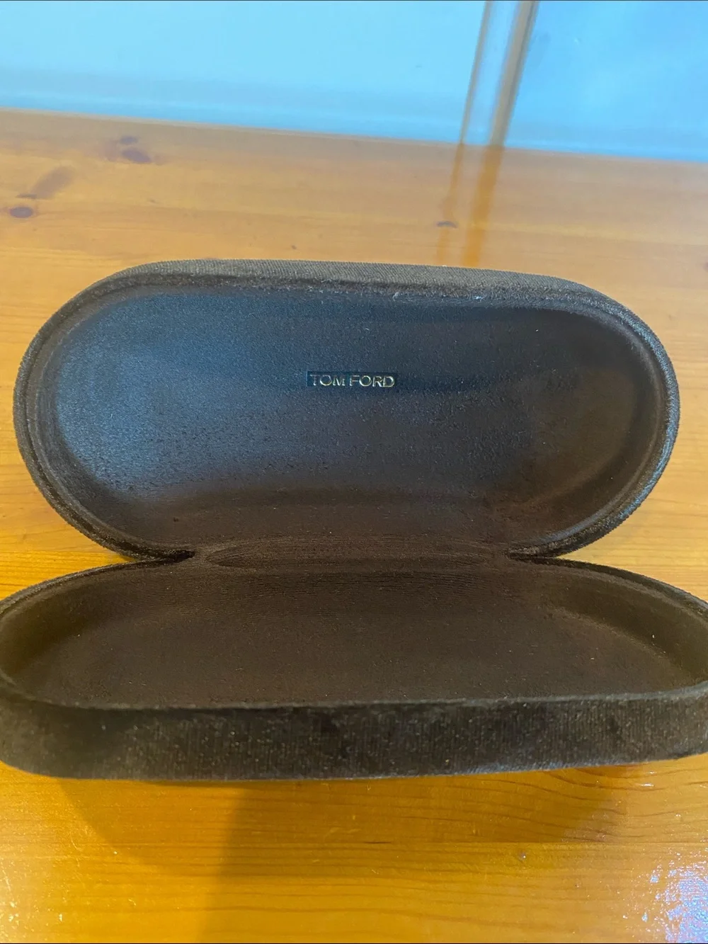 Tom Ford black Velvet Sunglasses Case with Embossed Logo